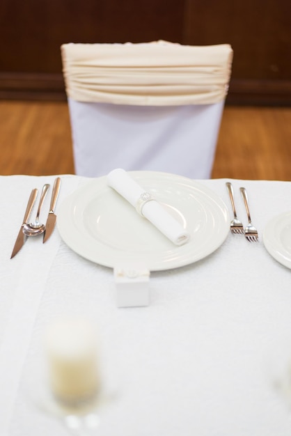 Foto ajuste de la tabla de bodas en el restaurante