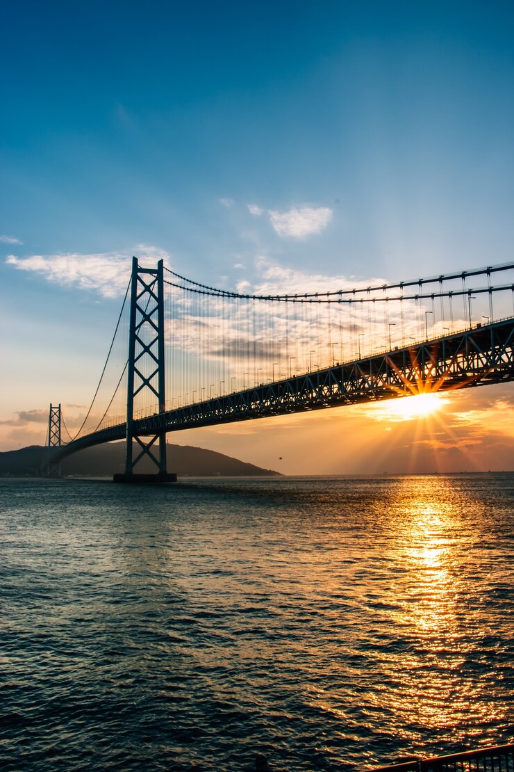 Akashi Kaikyo Bridge Seto Mar Interior em Kobe no Japão