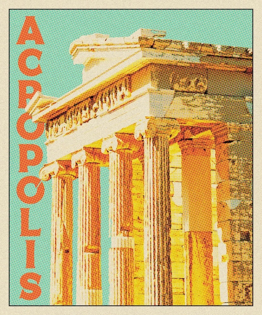 Akropolis-Retro-Reiseplakat