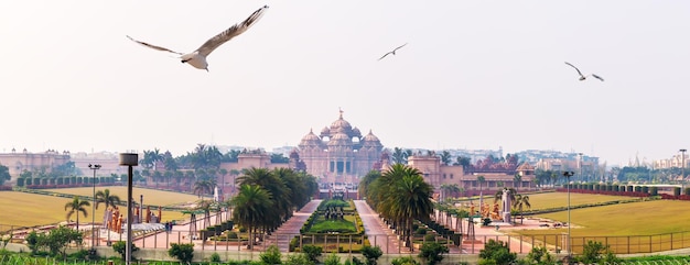 Akshardham en el templo hindú famoso de la India de Dehli