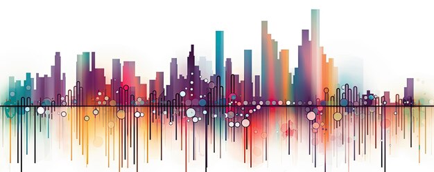 Foto aktienmarktdaten aquarell-illustration generative ki verschwommenes diagramm indexrate