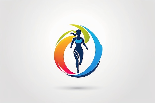 Foto aktive menschliche charaktere fitness und gesundheit abstrakte logo-logo-vorlage vektorillustrationen aktive menschliche logo medizinische logo web-logo