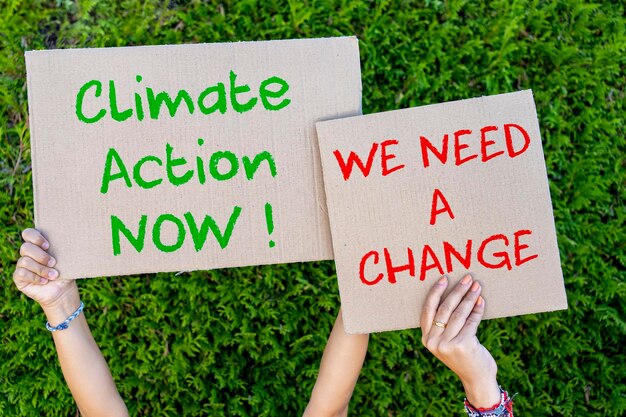 Foto aktivisten beim klimawandel