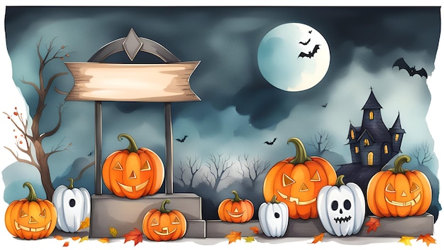 Akwarell-Halloween-Hintergrund