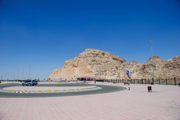 Al Ain Jabal Hafeet Berglandschaft Blick auf Al Ain mit blauem Himmelshintergrund