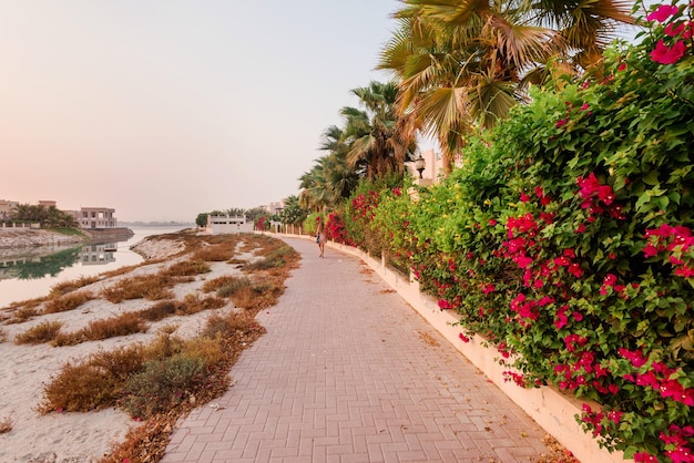 Al Hamra Village Path bei Sonnenaufgang