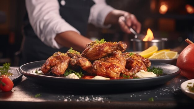 Un ala de búfalo en la cocina estadounidense es un ala de pollo sin empanar