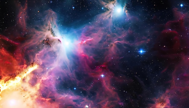 Alabanza con nebulosa en el espacio de la galaxia.