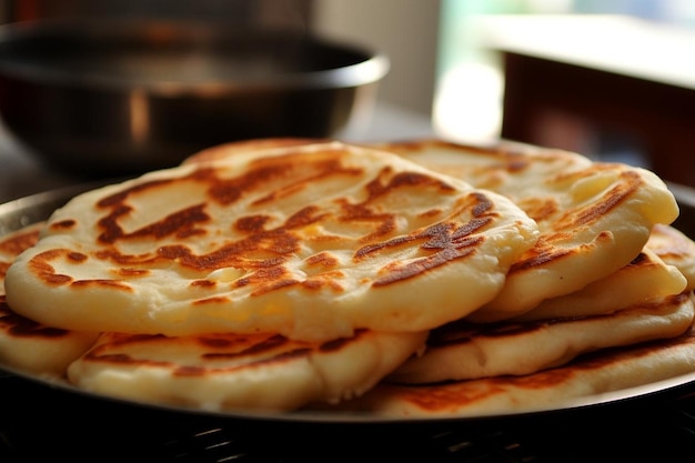 Foto alambres com pão de pita fluffy alambres fotografia de imagens alimentares