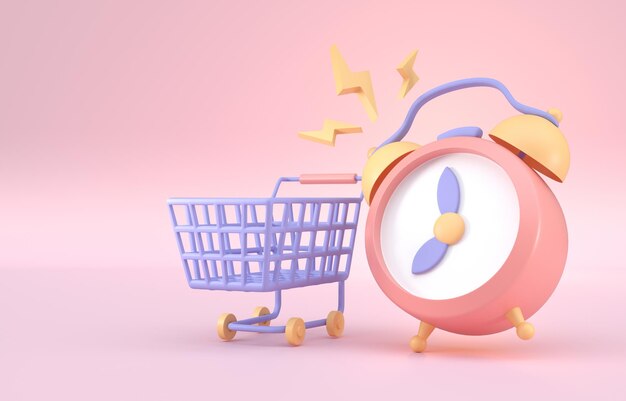 Alarm zum Einkaufen 3D-Illustration