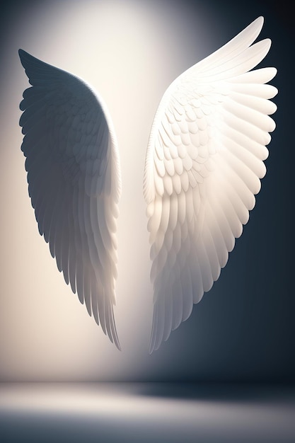 Las alas de un ángel aisladas sobre un fondo blanco