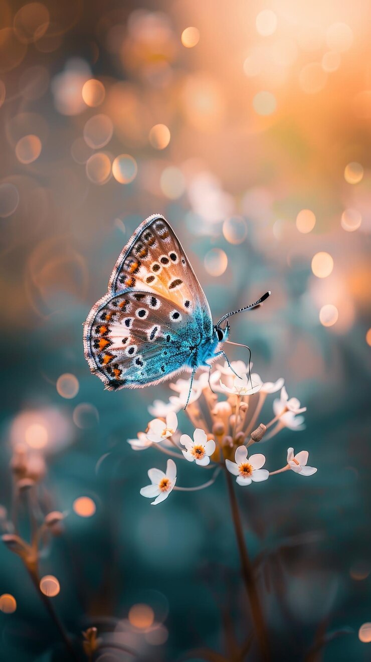 Alas del cambio Fotografía macro de mariposa en flor que significa pequeñas acciones con gran impacto Imagen foto-realista