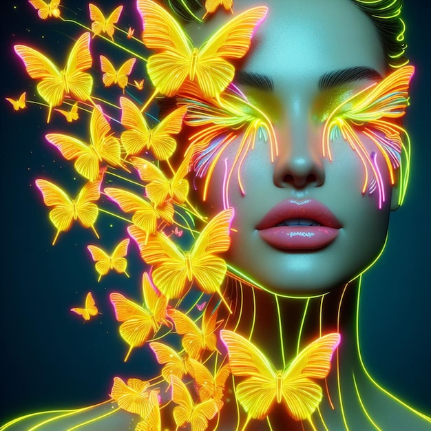 Las alas de neón: una brillante danza de mariposas y belleza