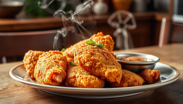 Alas de pollo fritas y crujientes