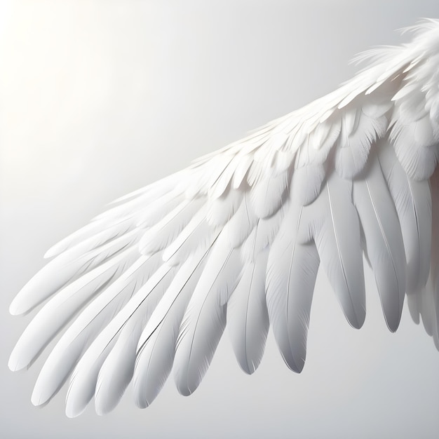 Las alas simbólicas de plumas blancas aisladas en blanco