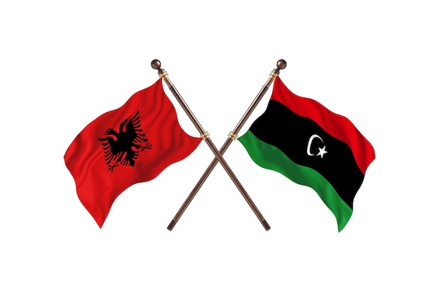 Albania contra Libia dos banderas