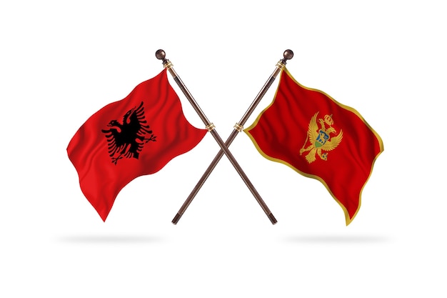 Albânia contra Montenegro Two Flags