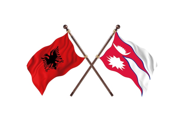 Albania contra Nepal dos banderas