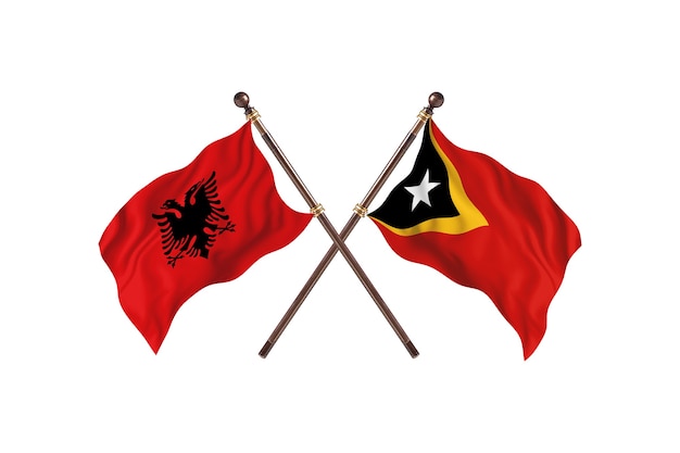 Albania contra TimorLeste Two Flags
