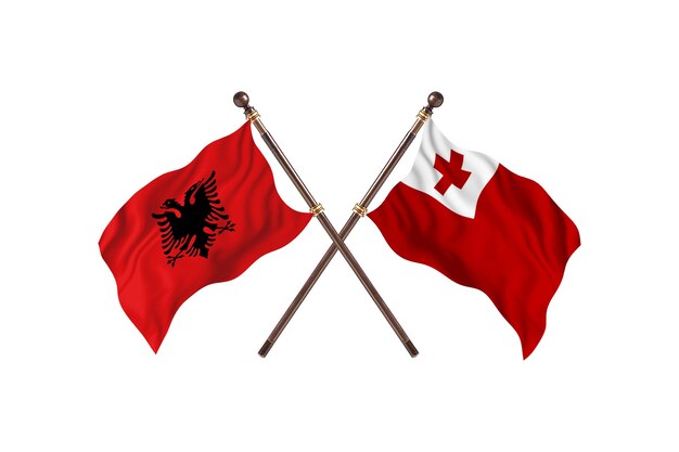 Albania contra Tonga Two Flags