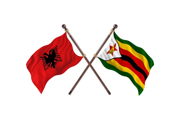 Albania contra Zimbabwe dos banderas