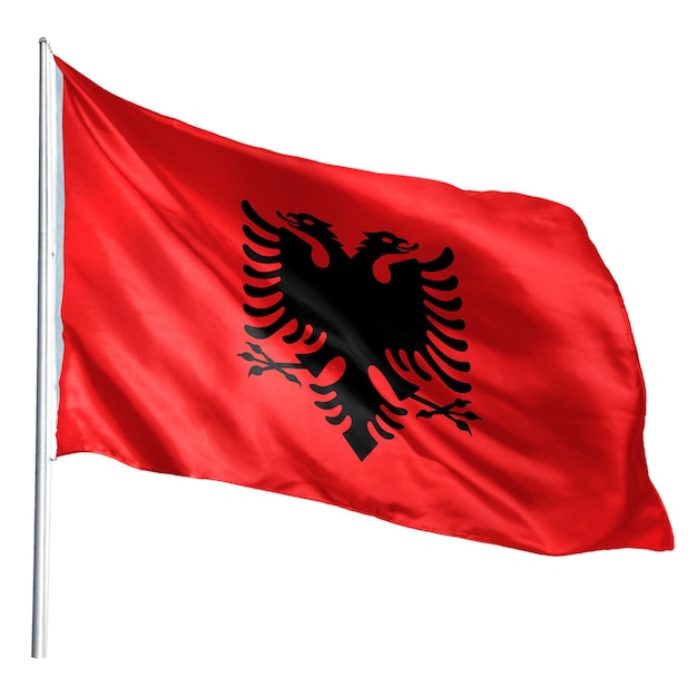 Albânia png bandeira agitando adesivo símbolo nacional fundo transparente