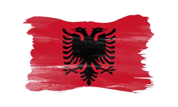 Albanien-Flagge Pinselstrich Nationalflagge