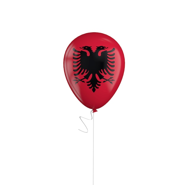 Albanien-Flaggenballon an einer Schnur 3D-Rendering