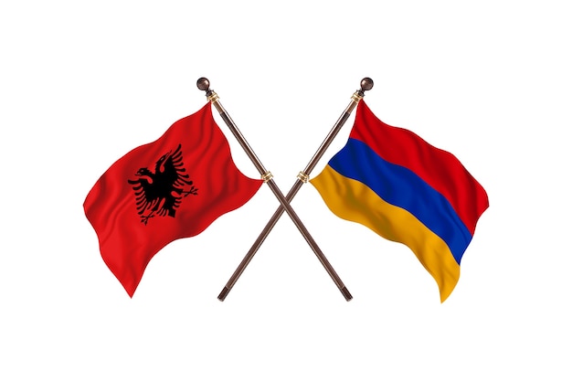 Albanien gegen Armenien zwei Flaggen