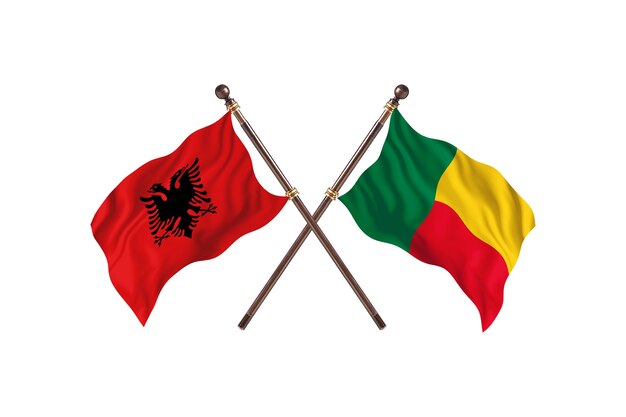 Albanien gegen Benin Two Flags