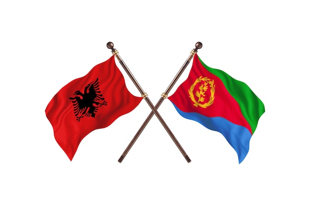 Albanien gegen Eritrea Two Flags