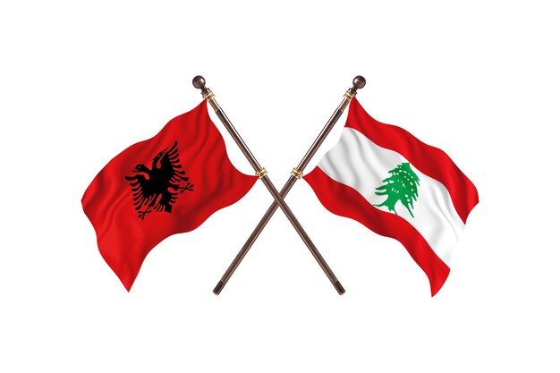 Albanien gegen Libanon Two Flags