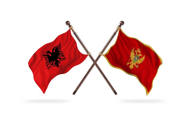 Albanien gegen Montenegro Two Flags