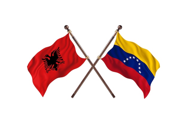 Albanien gegen Venezuela Zwei Flaggen