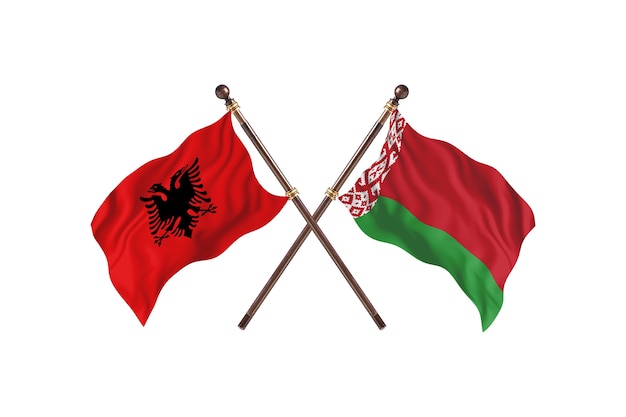 Albanien gegen Weißrussland zwei Flaggen