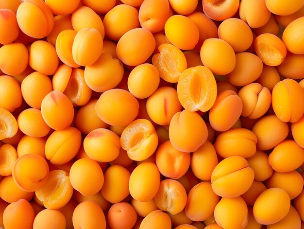 Foto albaricoques primer plano de las naranjas mandarinas patrón de melocotón