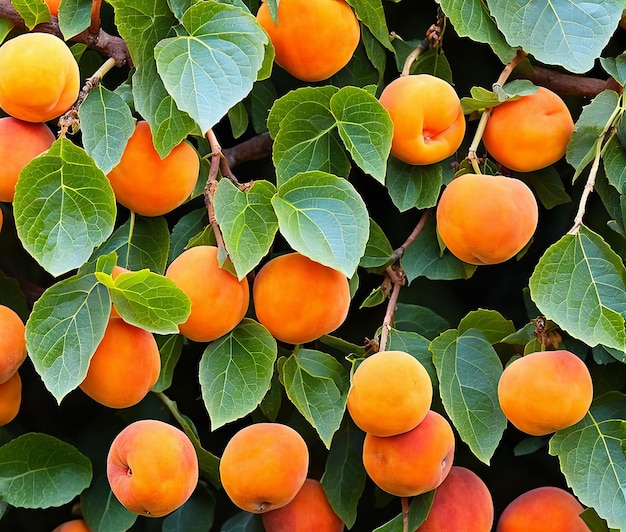 Albaricoques en una rama