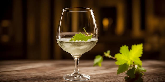 Foto albario mar de frades reas baixas espanha em um elegante vidro minimalista na mesa de madeira