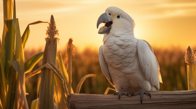 Foto albatros brilhante na cerca da fazenda tons quentes fotografia