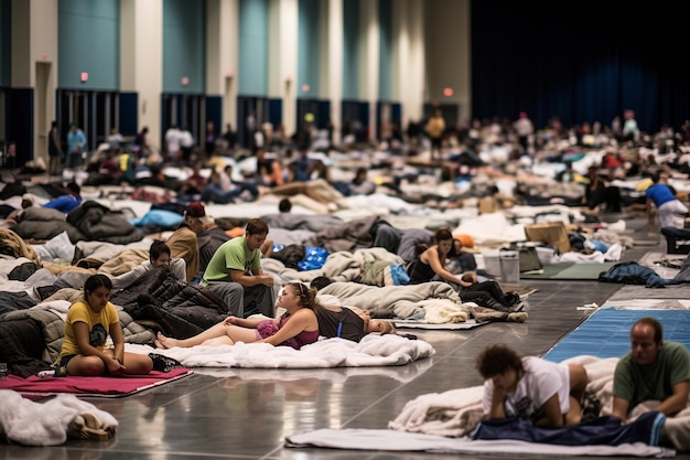 Albergues de emergencia establecidos para acomodar a los evacuados