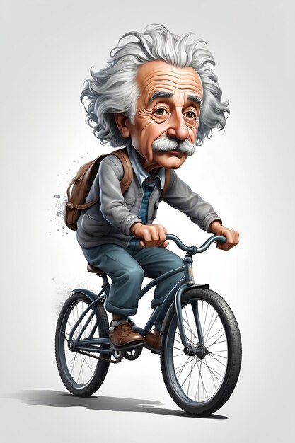 Foto albert einstein fue en bicicleta.