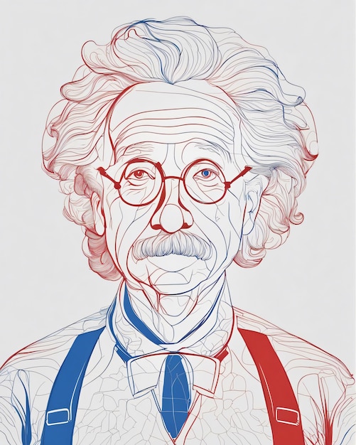 Foto albert einsteins gesichtszeichnungskunst