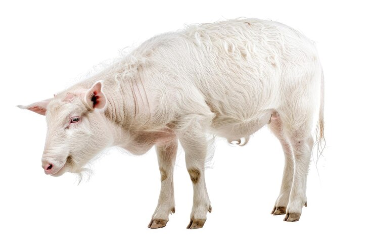 Foto albino schwein isoliert auf weien hintergrund freisteller
