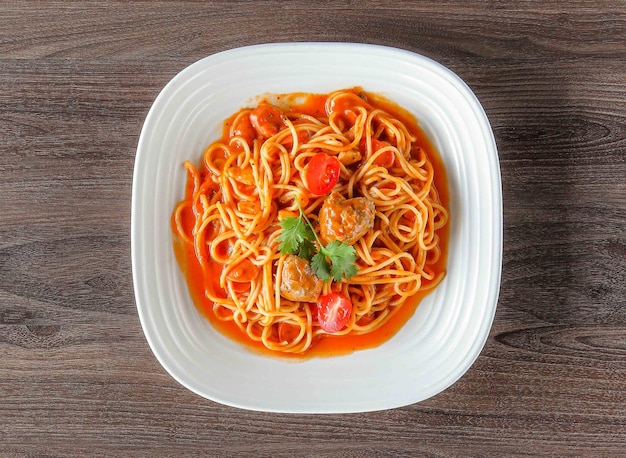 albóndigas espaguetis a la boloñesa albóndigas pasta en salsa de tomate