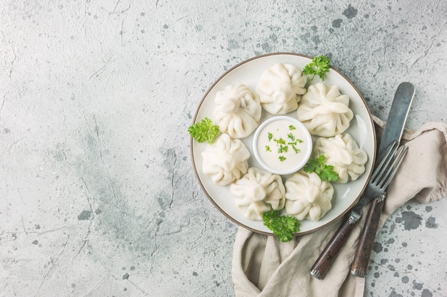 Albóndigas georgianas Khinkali con carne