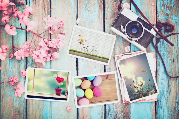 álbum de fotos lembrança de férias na primavera