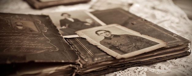 Foto Álbum de fotos de familia vintage con recuerdos queridos