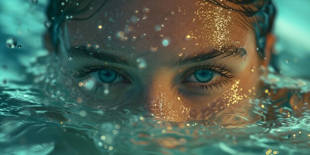 Foto un álbum de fotos visuales de deportes de natación lleno de la belleza de los momentos de natación