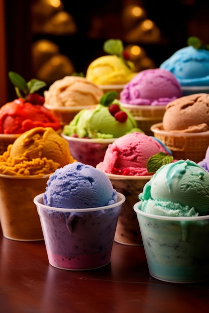 Foto Álbum de fotos visuales de helado de helado lleno de vibraciones de verano y momentos dulces