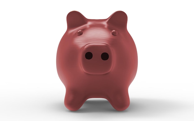 Alcancía roja para ahorrar dinero economía finanzas y concepto de ahorro ilustración 3D